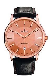Edox Men's 56001 37R ROIR Les Bemonts Analog Display Swiss Quartz Brown Watch