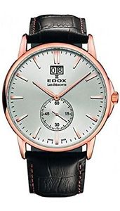 Edox Men's 64012 37R AIR Les Bemonts Analog Display Swiss Quartz Brown Watch