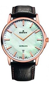 Edox Men's 56001 37R NAIR Les Bemonts Analog Display Swiss Quartz Brown Watch