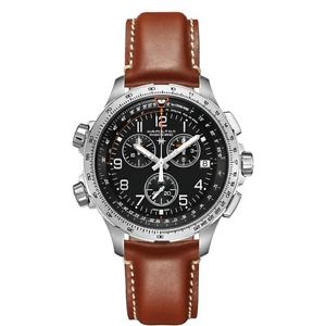 Hamilton X-Wind GMT H77912535 Black / Brown Leather Analog Quartz Men's Watch