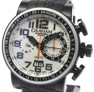 Auth GRAHAM Silver Stone Stowe Racing Limited 2BLCD.W04A Automatic SS x Rubber