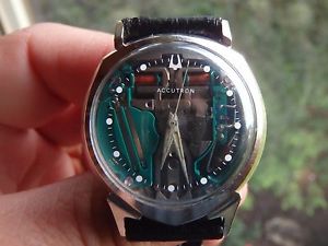 14K SOLID  WHITE GOLD ACCUTRON ALPHA SPACEVIEW....14K SPACEVIEW...14K BULOVA