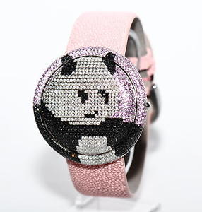 extravagante Brillant Saphir EMPHASIS TIMEPIECE Panda Stahl LED Uhr