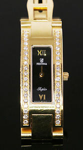FESTINA SAPHIR Women's Watch Solid 18k Gold With 1 Carat VVS Diamonds 52.2 Grams