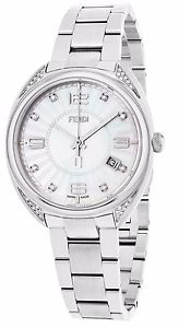 Fendi Women's Momento MOP Dial Stainless Steel Diamond Quartz Watch F218034500C1