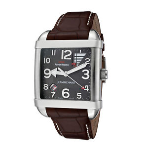 JEAN RICHARD PARAMOUNT 62118-11-61A-AAE GENTS BROWN LEATHER 36MM DATE WATCH