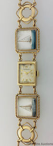 Abercrombie Fitch Amazing Sailors Essex Crystal 14k Gold Vintage Ladies Watch