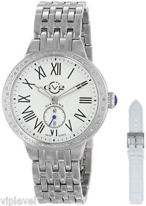 GEVRIL 9100 GV2 "ASTORIA" Silver Tone Bracelet Watch with Diamonds NEW Fast Ship