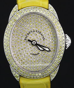 Backes & Strauss Fancy Canary Automatic Yellow Diamond 18K WG Ladies' Watch