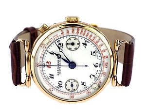 Eberhard & Co 18 K 750 Gold mechanische Eindrücker Chronograph Herren Armbanduhr