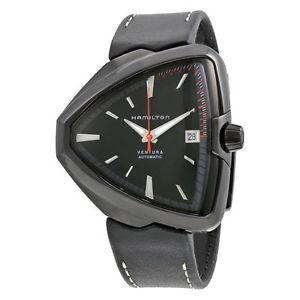 Hamilton H24585731 Mens Black Dial Analog Automatic Watch with Leather Strap