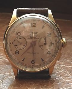 Cronografo Chrono Chronograph Suisse Britix In Oro 18 Carati Degli Anni 50.