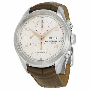 Baume And Mercier Clifton Automatic Chronograph Silver Dial Mens Watch MOA10129