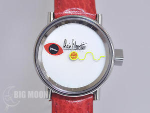 Alain Silberstein CYCLOPE MEDIO SS White Dial Automatic Red Belt Wrist Watch