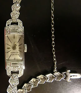 BIRKS Platinum and Diamonds Vintage Ladies Art Deco Wrist Watch