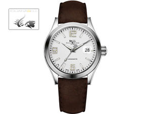 Ball Engineer II Pioneer Watch, Ball RR1103, Silver, Leather strap, 40mm. COSC