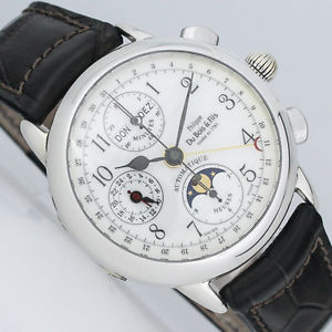 DUBOIS 1785 TRIPLE DATE MOONPHASE COLLECTION MUSEE CHRONOGRAPH STERLINGSILBER
