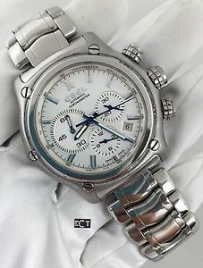 Ebel 1911 BTR Chronograph GMT Stainless Steel White Dial