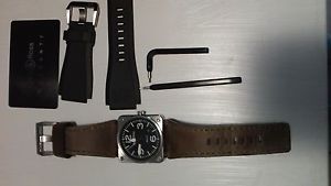 Bell and ross automatic watch br 03-92 42 mm aviation geniune military