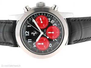 GIRARD PERREAGUX FERRARI STAINLESS STEEL MENS WATCH LIMITED EDITION RED SUBDIAL