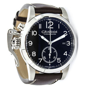 Graham Chronofighter Cronógrafo Dial Acero Negro Reloj Automático 2CXAS.B01A.L23