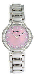 Ebel Beluga 1215858 Steel & Diamond Womens Watch Pink MOP Dial 9256N28/971050