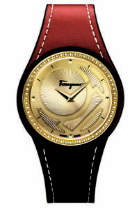 Ferragamo Women's FID060015 GANCINO CHIC Diamonds Brown Leather Wristwatch