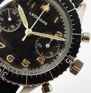 Italian A.M.I military air force Leonidas chronograph watch.
