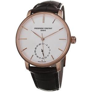 FREDERIQUE CONSTANT SLIM LINE FC710V4S4 GENTS BROWN LEATHER 42MM AUTOMATIC WATCH