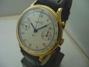 EBERHARD PRE EXTRAFORT 18 KT CHRONOGRAPH DOUBLE CASE! FIXED LUGS 1940