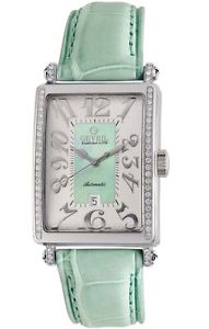 Gevril Women's 6206NE Glamour Automatic Diamond Leather Date Wristwatch