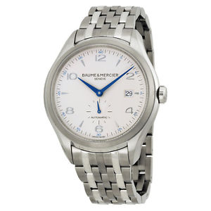 Baume and Mercier Clifton Silver Dial Sainless Steel Automatic Mens Watch 10099