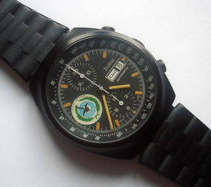 70s Zodiac Three Registers Middle East Military Air-Force PVD Steel Chronograph