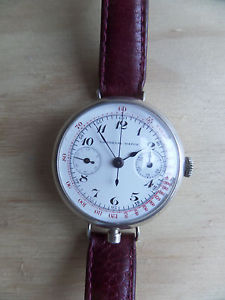 ANTIQUE VINTAGE OLD SILVER UNIVERSAL CHRONOGRAPH WATCH ENAMEL DIAL