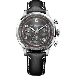 Baume  and  Mercier Capeland Automatic Chronograph Steel Mens Luxury Strap Watch