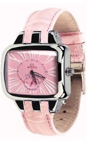 Gio Monaco Women's  222-A Hollywood Rectangular Roman Numbers Pink Leather Watch