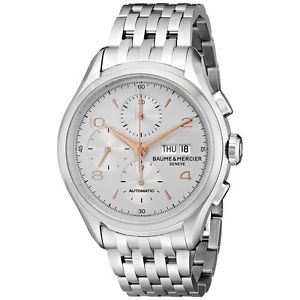 Baume  and  Mercier Mens BMMOA10130 Clifton Analog Display Swiss Automatic Silve