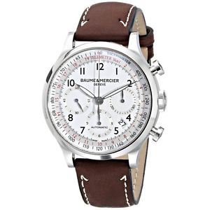 Baume  and  Mercier Mens 10000 Capeland Silver Chronograph Dial Watch