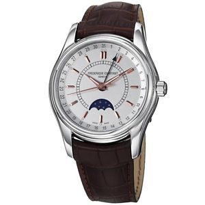 Frederique Constant Mens FC-330V6B6 Index Brown Strap Moon Phase Watch