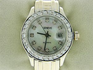 Estate Geneve 18KGP Diamond Automatic Wristwatch 1.08 Ctw Ladies Fine Jewelry
