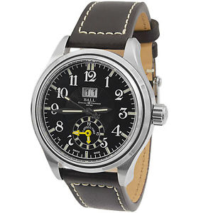 Ball Trainmaster Dual Time Leather Automatic Men's Watch GM1056D-LJ-BK