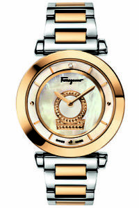 Ferragamo Women's FQ4250015 Minuetto Diamond MOP Dial Two-Tone Steel Watch