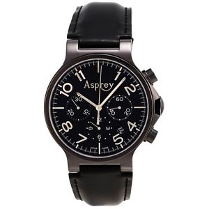 Asprey of London Mens 1019982 Black Stainless Steel Watch