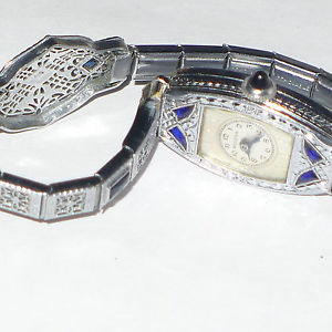 1927 Bulova MISS AMERICA Sapphire Art Deco Watch Runs