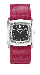 Ferragamo Women's F51SBQ9099I S703 Vara Diamond Black MOP Dial Leather Watch