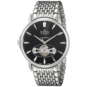 Edox Mens 85021 3M NIN Les Bemonts Analog Display Swiss Automatic Silver Watch
