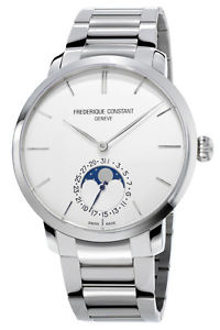Frederique Constant Slimline Moonphase Automatic Steel Mens Watch FC-705S4S6B2
