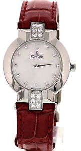 Ladies Stainless Steel Concord Mother of Pearl Diamonds