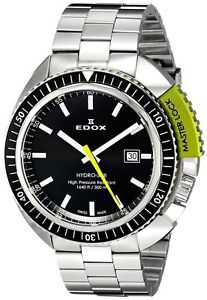 Edox 53200 3NVM NIN Mens Watch Hydro-Sub Date Green Master Lock 500M
