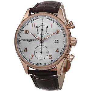 FREDERIQUE CONSTANT RUNABOUT FC393RM5B4 GENTS BROWN CALFSKIN 42MM DATE WATCH
